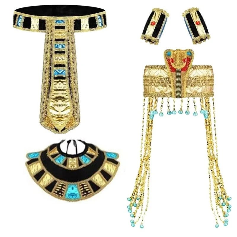 Fantas figuradas egípcias Y5GC para mulheres Halloween, acessórios antigos do traje do Egito para a festa cosplay do Dia da