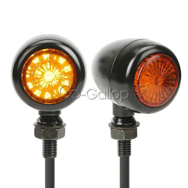 2x LED Black Amber Turn Signals Fit For Suzuki Intruder Volusia VS 700 750 800 1400