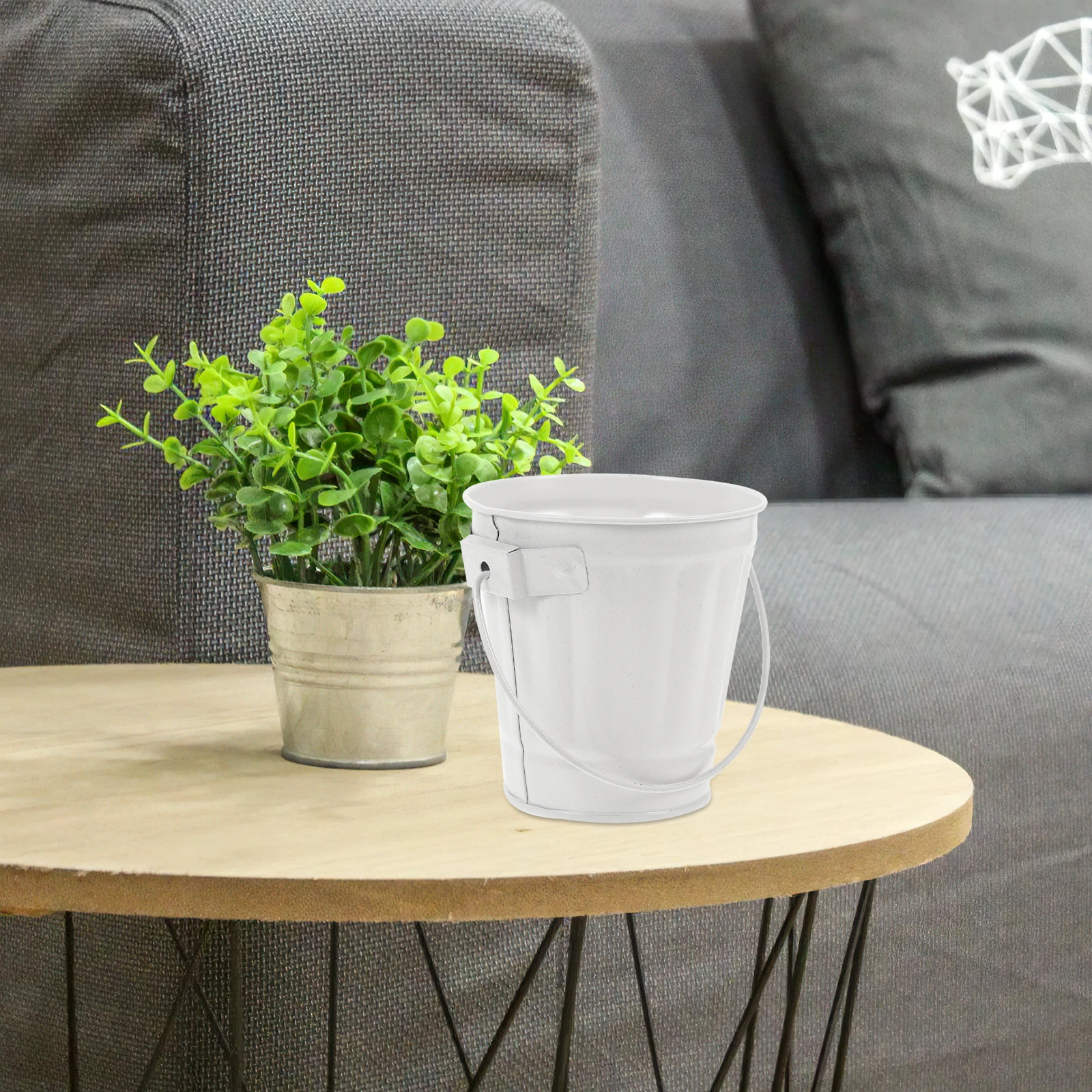 

Цветочный горшок из кованого железа, мусорное ведро, металлическое ведро, винтажный декоративный горшок, мини-портативный мусорный бак для домашнего офиса