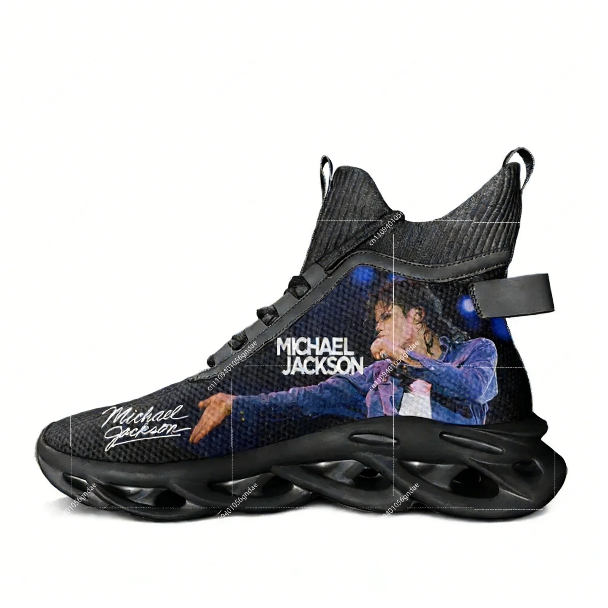 Michael Jackson High Top Flats Sneakers Men Women Hiking Sneakers Travel Mountaineering Shoes Running Casual Shoes Custom Shoe view 4