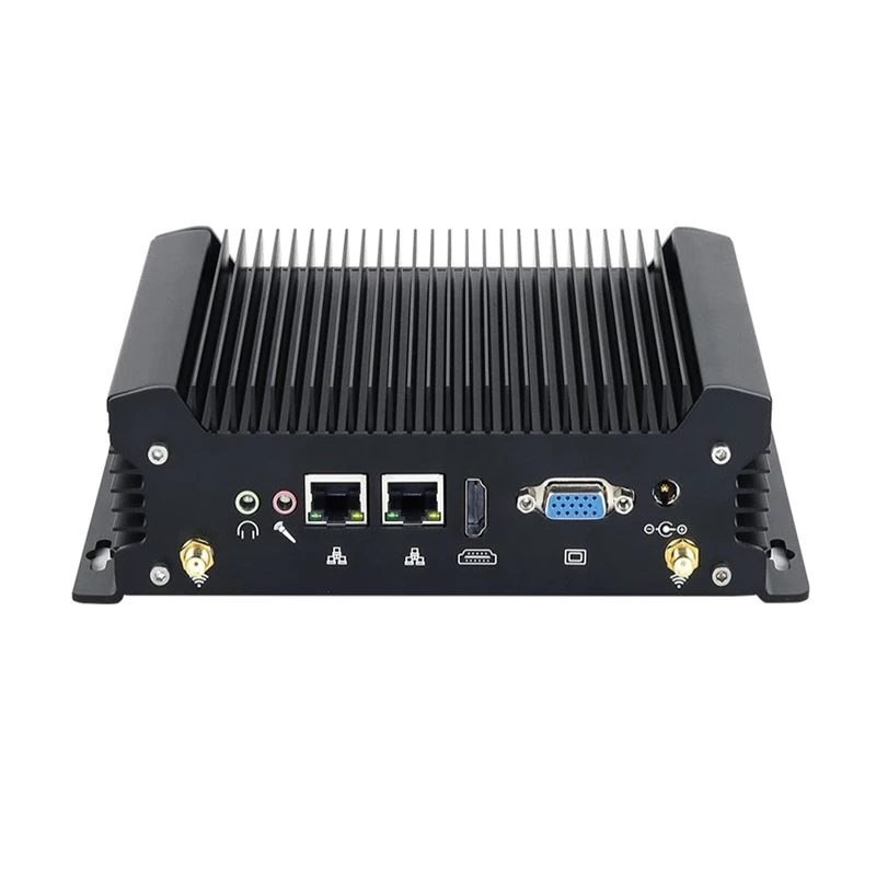 Fanless Industrial Mini PC Intel Core i5-4278U/8260U 8GB RAM 128GB/256GB SSD 300M WiFi 2*LAN RS232 8*USB HDMI VGA Windows Linux