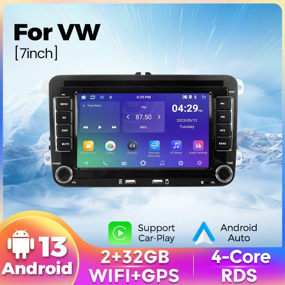 

Android 13 OS Car Stereo Radio Multimedia Bt Player Navi GPS USB for VW Volkswagen Golf 5 6 Touran Passat B6 Jetta MK5 MK6 Skoda