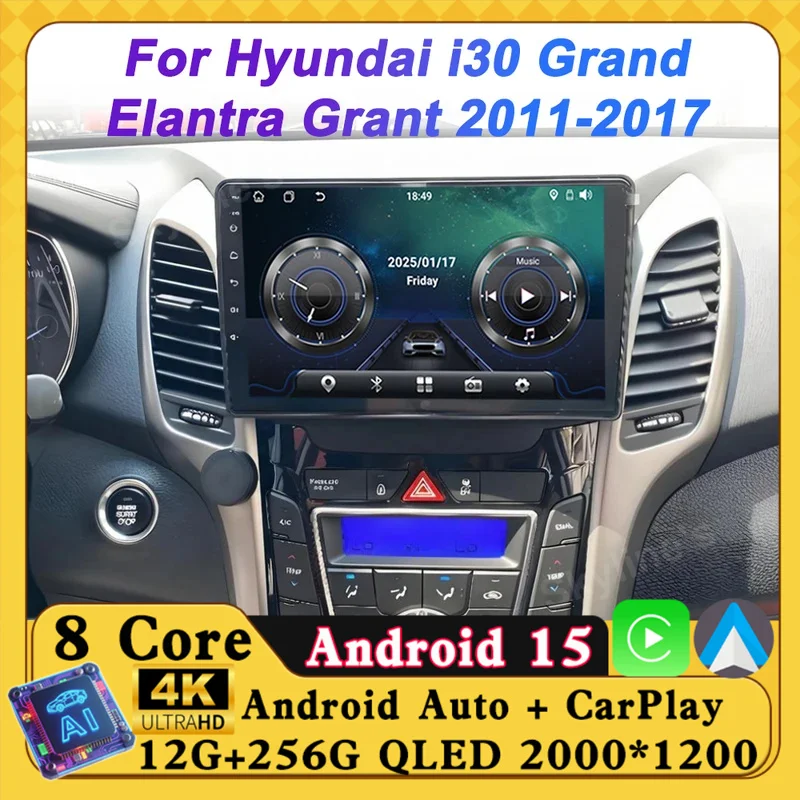 2Din Android Car Radio Multimedia Player For Hyundai I30 Elantra GT 2011 - 2015 2016 Autoradio CarPlay Monitor Navigation GPS BT