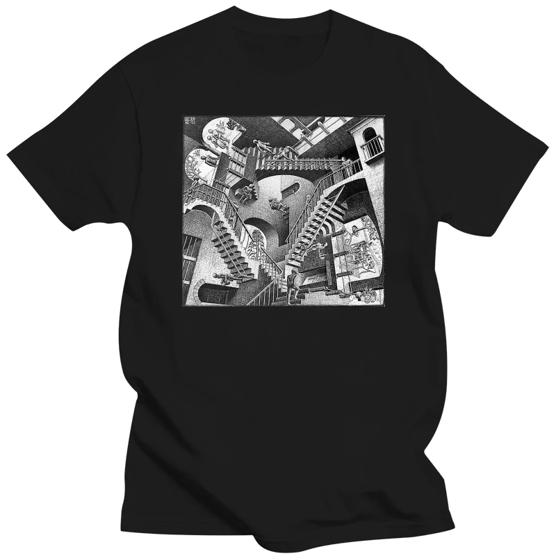 Printed T Shirt Men'S Short Sleeve O Neck T Shirts Summer Stree Twear Mc Escher Relativity Art Print Men'S T Shirt 011774