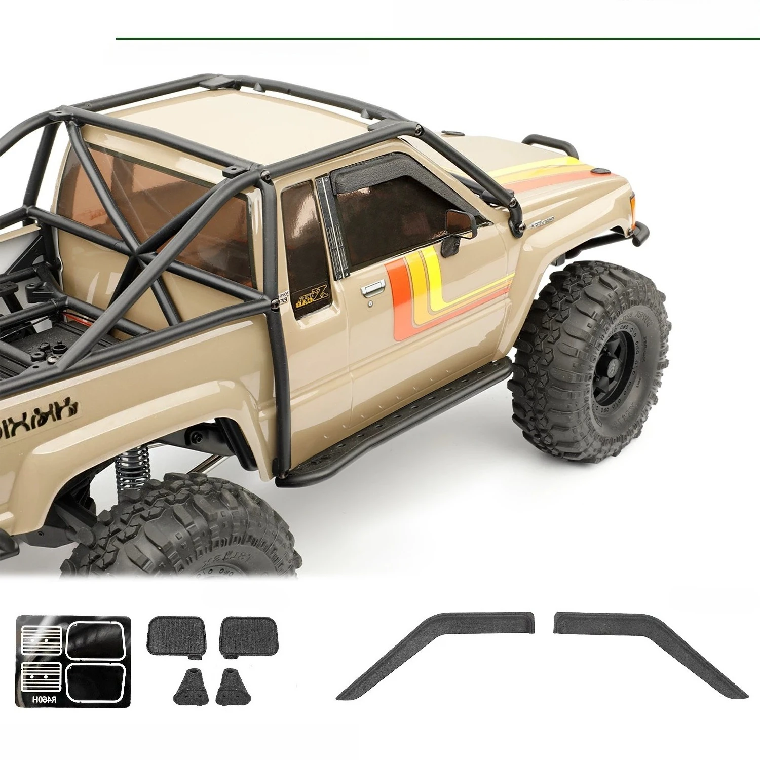 Window Rain Guards & Side Mirror Kit for Axial SCX10 III 1987Toyota SR5 1/10RC Crawler Scale Body Upgrade Accessories 3D Printed