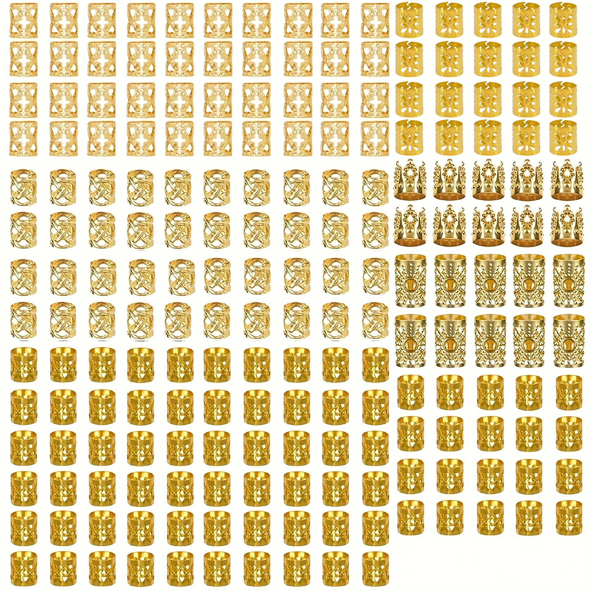 Assortiment de 180 pinces à manchette ajourées pour tressage de cheveux, jolis accessoires pour cheveux de forme ronde, idéaux pour la saint-valentin