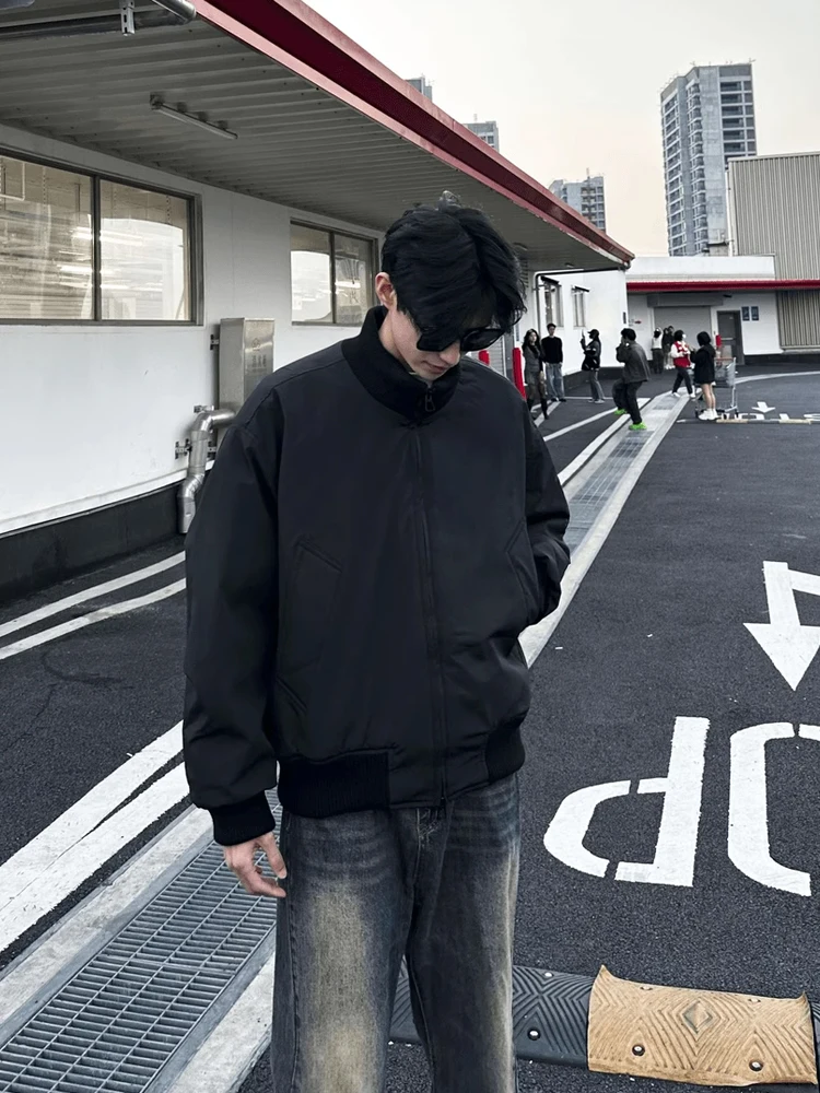 

American Sle High Street Bomber Thiened Cotton Jaet Men's Winter ort Sle Warm Cotton Coat Polyester Fabric Jaet