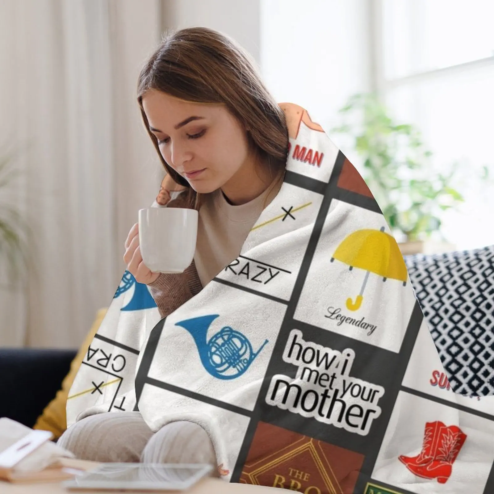 Himym - كيف مع أمك رمي بطانية منقوشة فاخرة وسميكة وسرير ناعم منقوشة #3