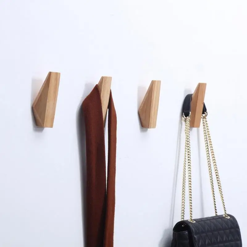 Creative Japanese Oak Hook Wall Coat Wooden Hook Clothes Robe Hanger Scarf Towel Earphone Hook Home Hotel Restaurant Decoration