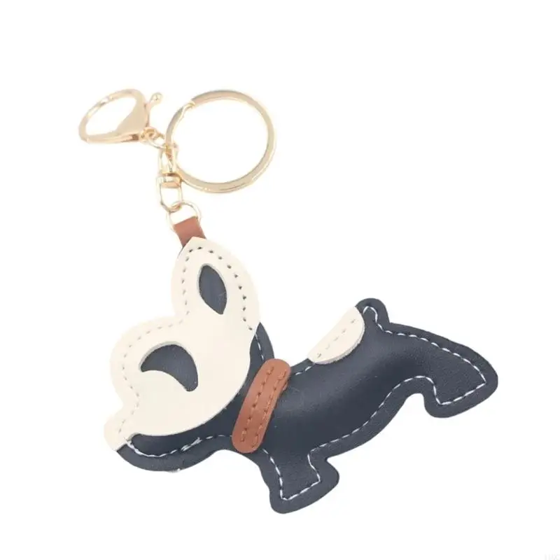 Stylish Leather Keychain French Charm Keyring Fashion Backpack Accessory
