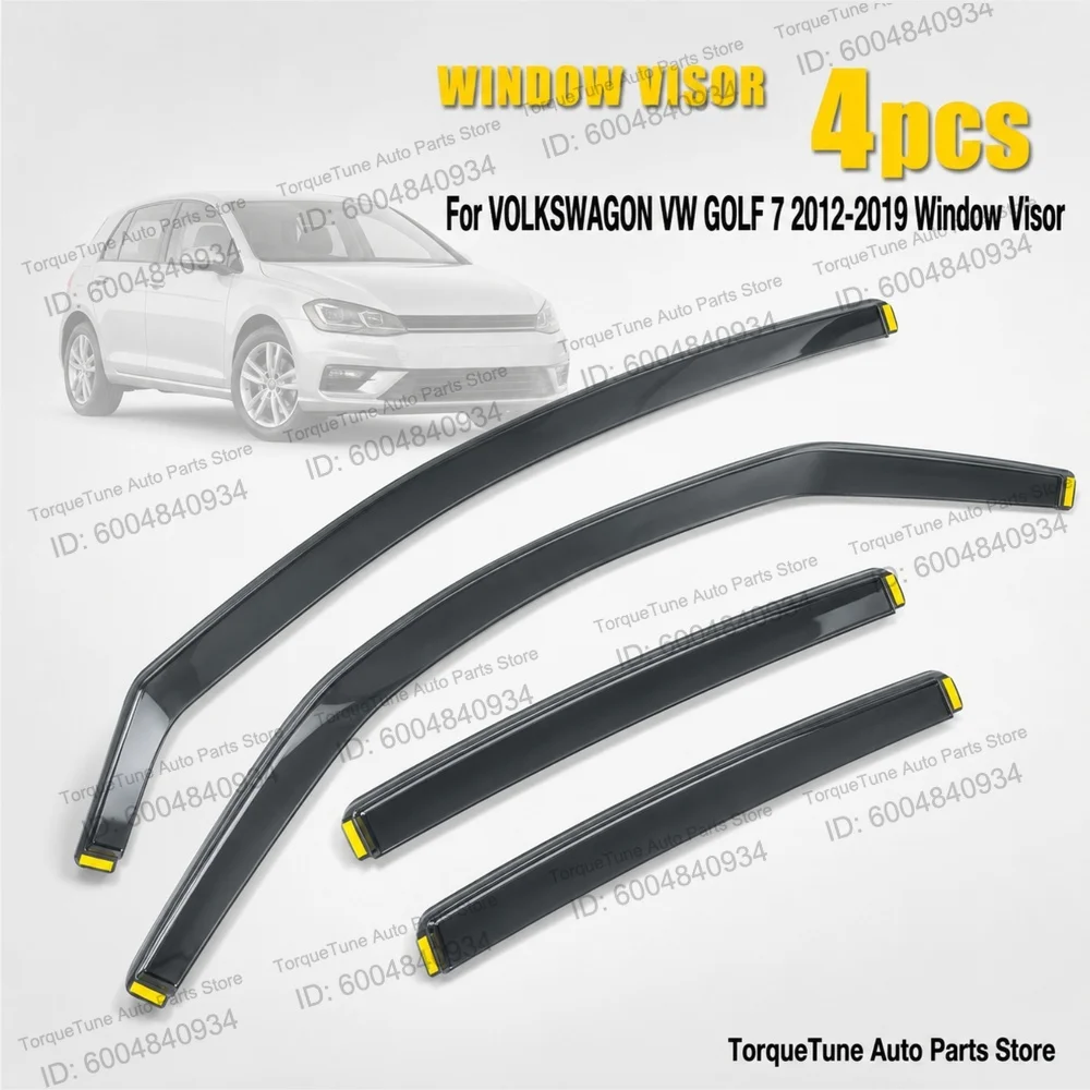 Ветровики In Channel Premium Direct Fit для окон, дефлекторы от дождя для VOLKSWAGEN VW GOLF 7 2012-2019, внутренние защитные накладки от ветра и дождя
