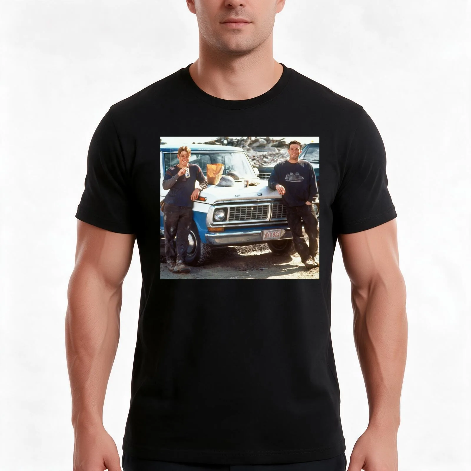 Young Matt Damon Ben Affleck Good Will Hunting T-Shirt, Summer Casual Cotton Tee, Oversized Streetwear Tops, Unisex Men Women