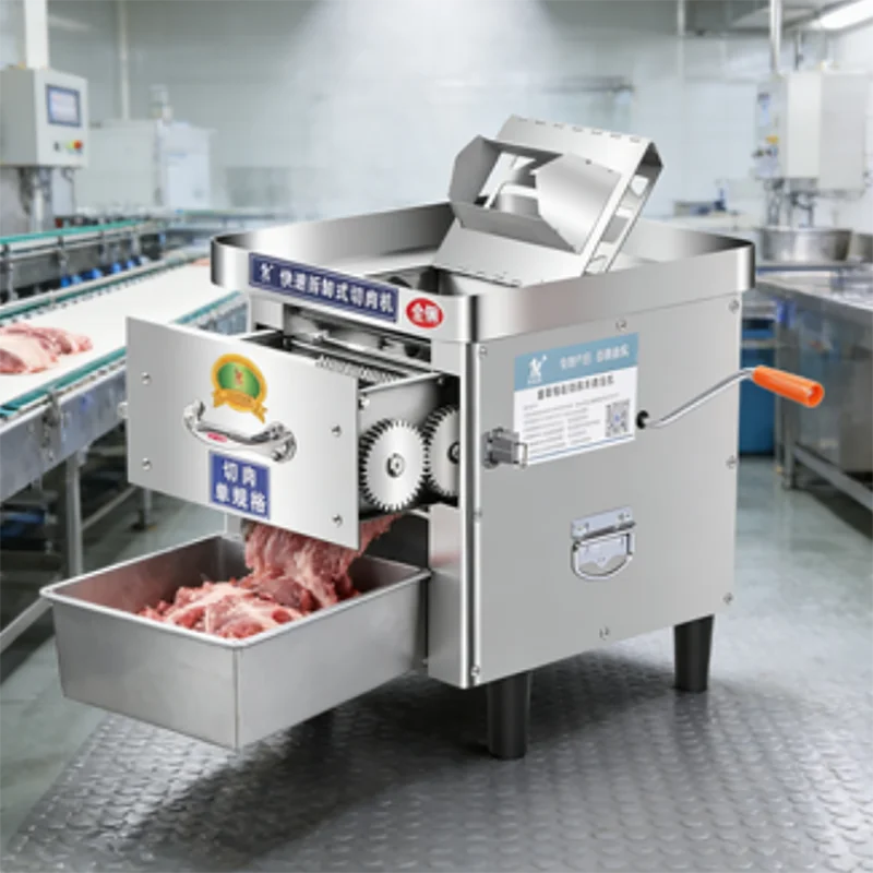Meat Bowl Cutter Electric Meat Slicer Cutting Machine for Frozen   Meat Chicken Cube Cutter