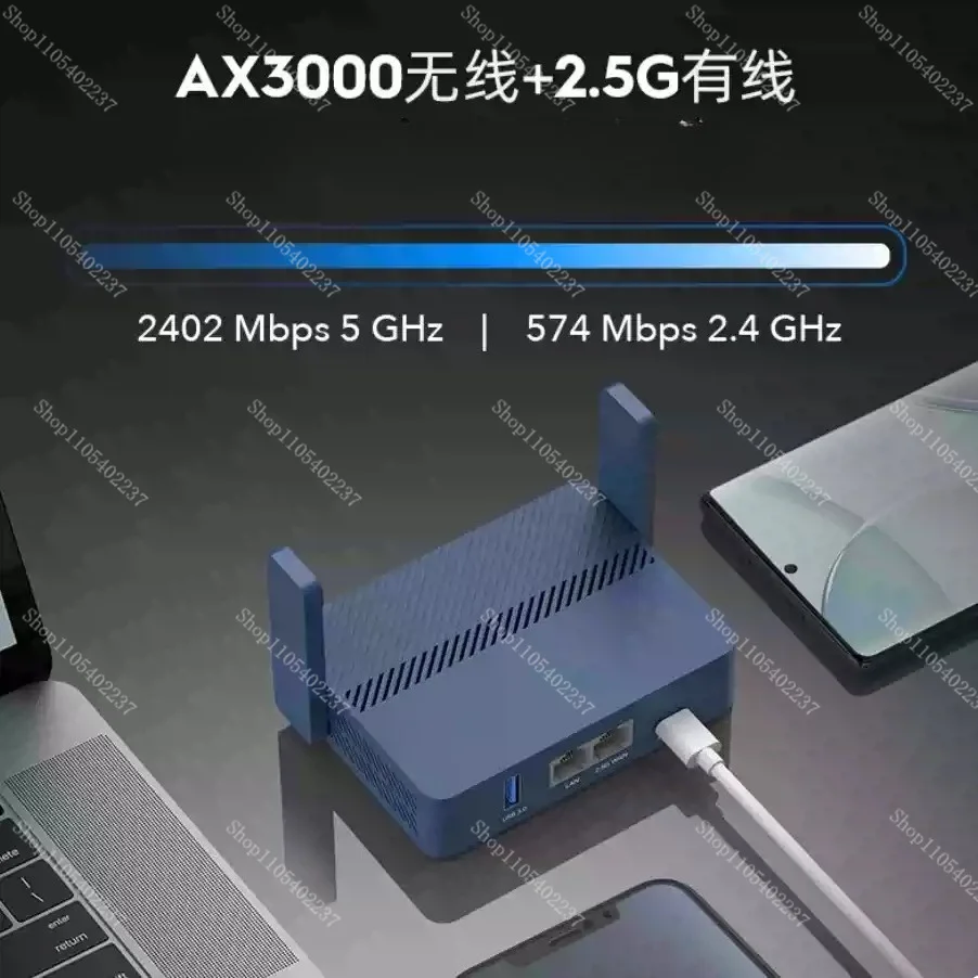 Portable 2.5G Ultra High Speed Gigabit Interface, TR3000 Micro Router AX3000 WiFi6