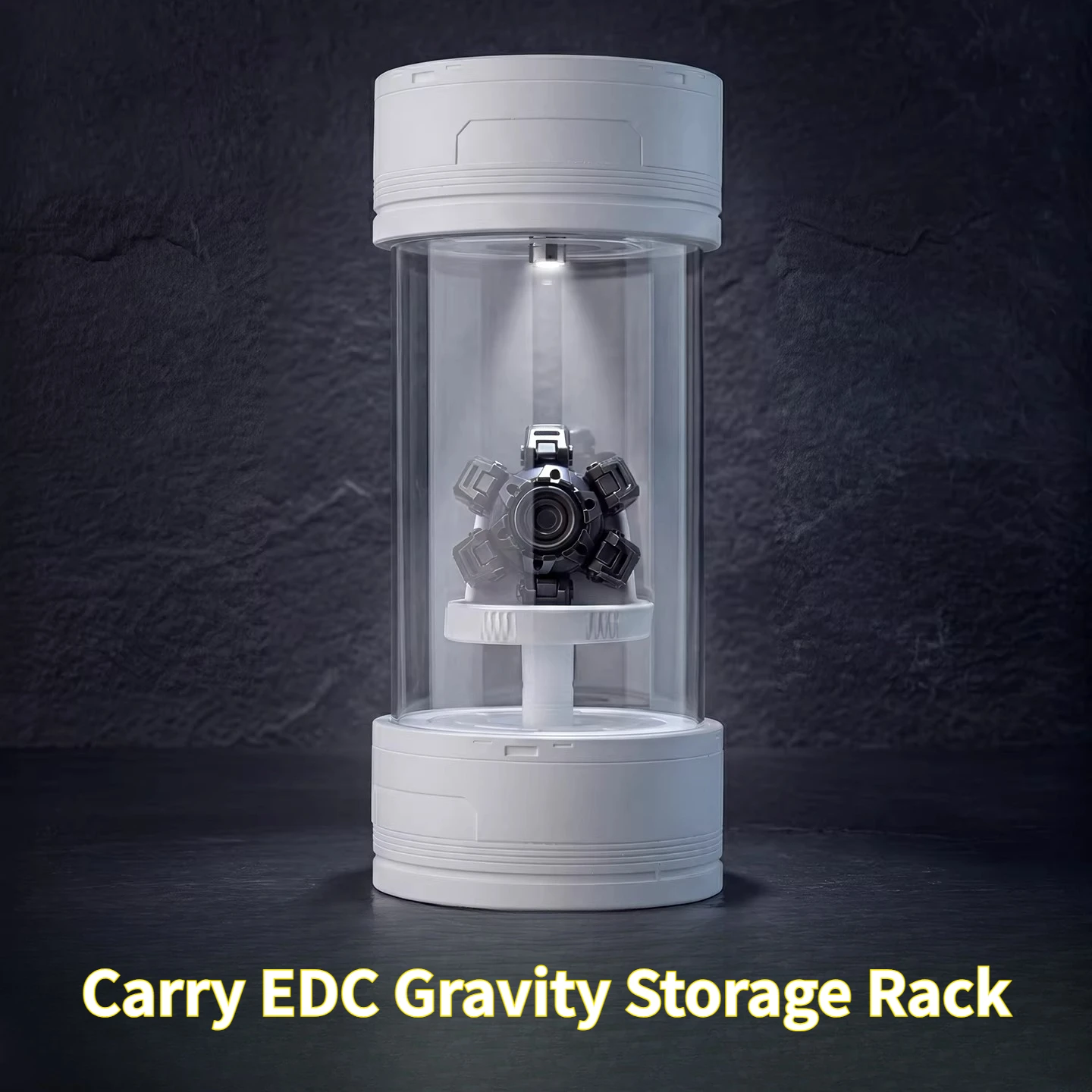 Carry EDC Gravity Storage Box Display Stand Finger Push Card Metal Gyroscope Desktop Ornament Stress Relief Toy