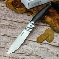 Russian Style High Hardness Folding Knife 440C Steel Blade Black Sandalwood Handle Outdoor Pocketknife EDC Survival Camping Tool