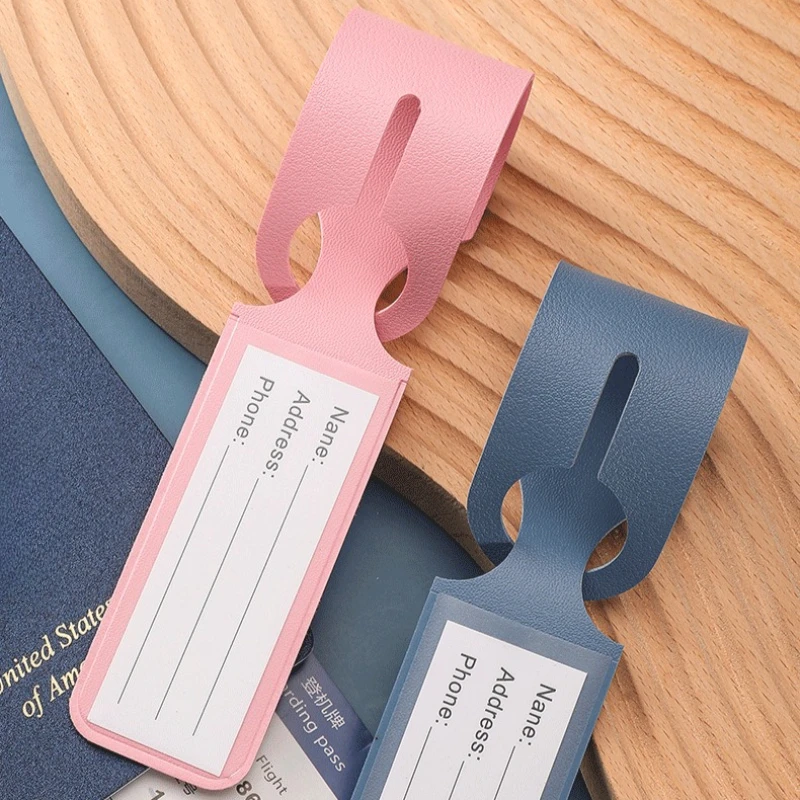 

Бирка для багажа из искусственной кожи, удлиненная, для чемодана, с местом для ID и адреса, портативная этикетка, аксессуар для путешествий, 1 шт.