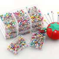 100pcs/pack Kintted Pearl Light Locating Pins Patchwork Sewing Pins Positioning Needle Sewing Tools