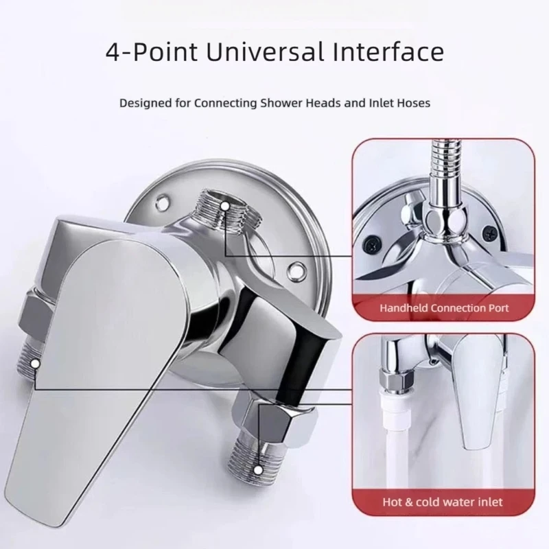 Hot and Cold Shower Mixing Valves for Wall Mount Bathroom Use, Single Handle Water Adjustment with Metal Finish for Home M4YD