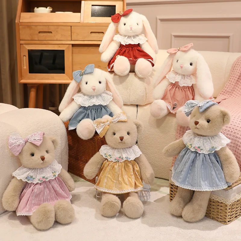 50cm Creative Quick Run Series Bunny Bear Plush Toys Cute Stuffed Animals Bears Plushies Soft Kids Dolls Couple Wedding Gifts