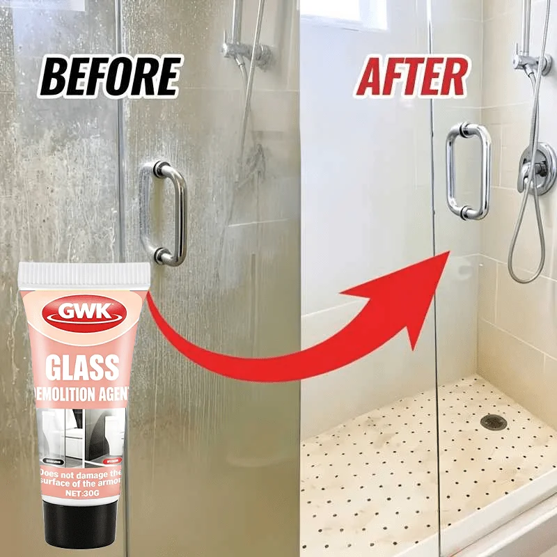 Bathroom Glass Oil Film Remover Paste: Removes Shower Oxidation, Polishes Auto Glass, Brightens windows, for Car & Home Use