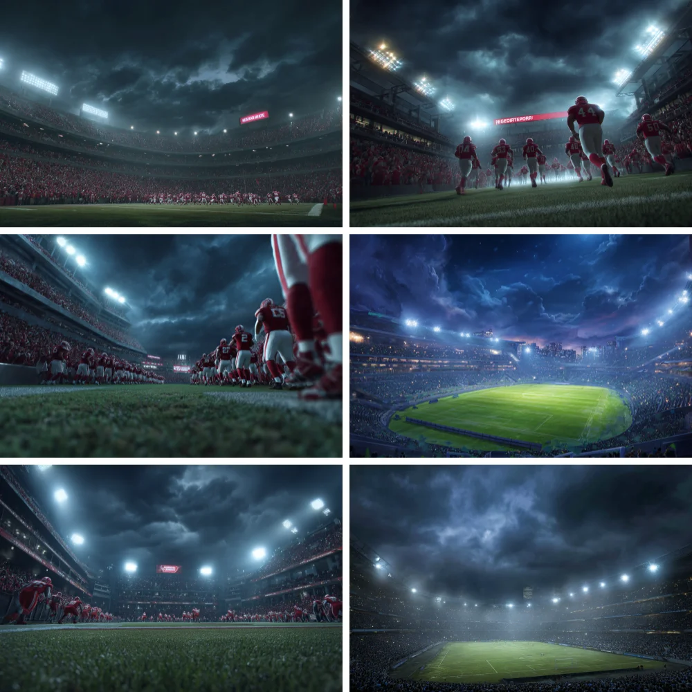 

Photography background the night decoration background of a football field the entire stadium scene birthday decoration