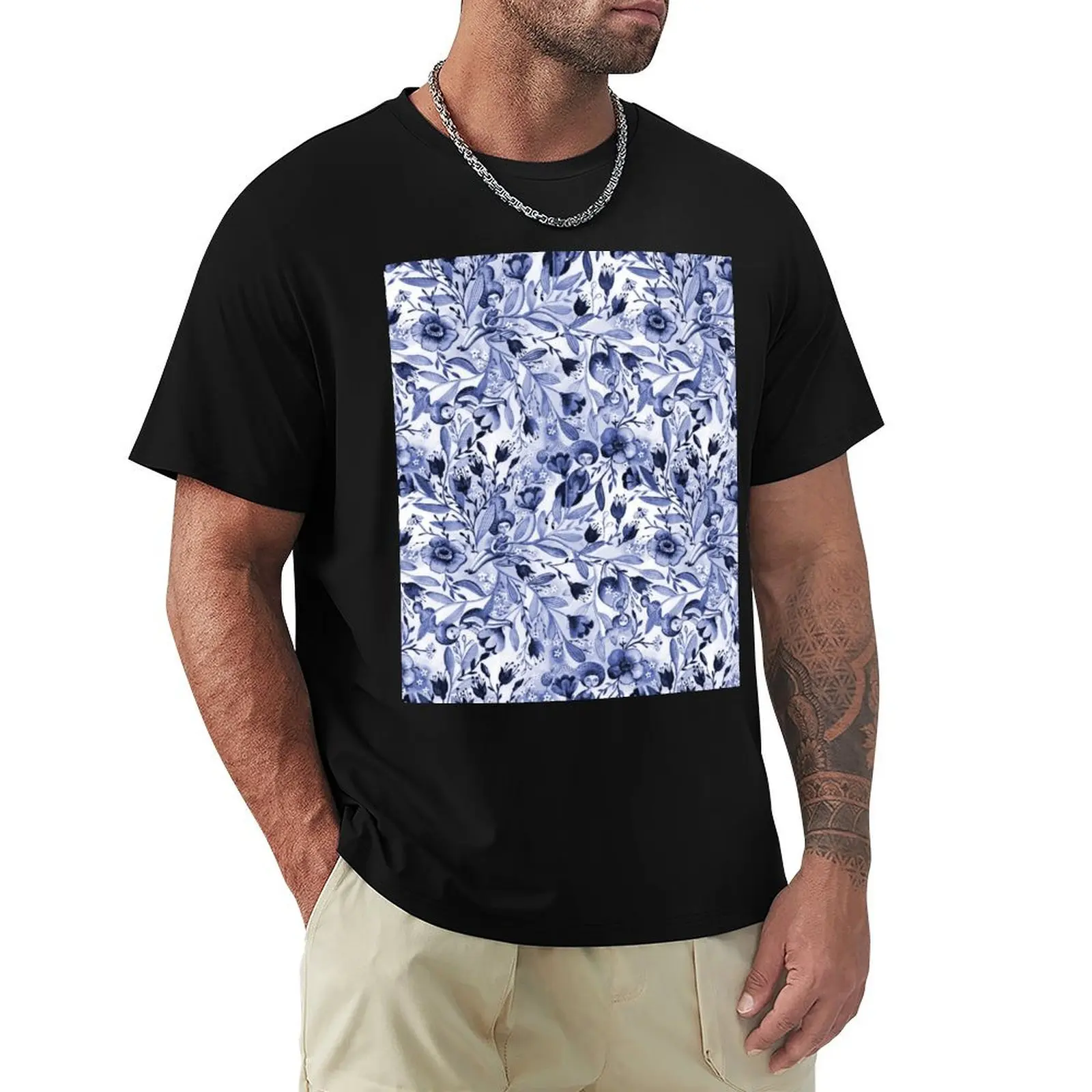 

Inktober 2019 day 10 pattern in blue T-Shirt essential t shirt anime shirt mens graphic t-shirts
