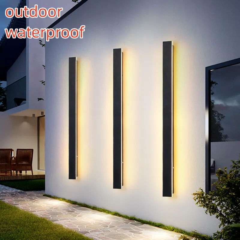 

90W Modern Waterproof outdoor Long Strip LED wall lamp IP65 Aluminum Wall Garden porch Sconce Light 110V 220V Sconce Luminaire