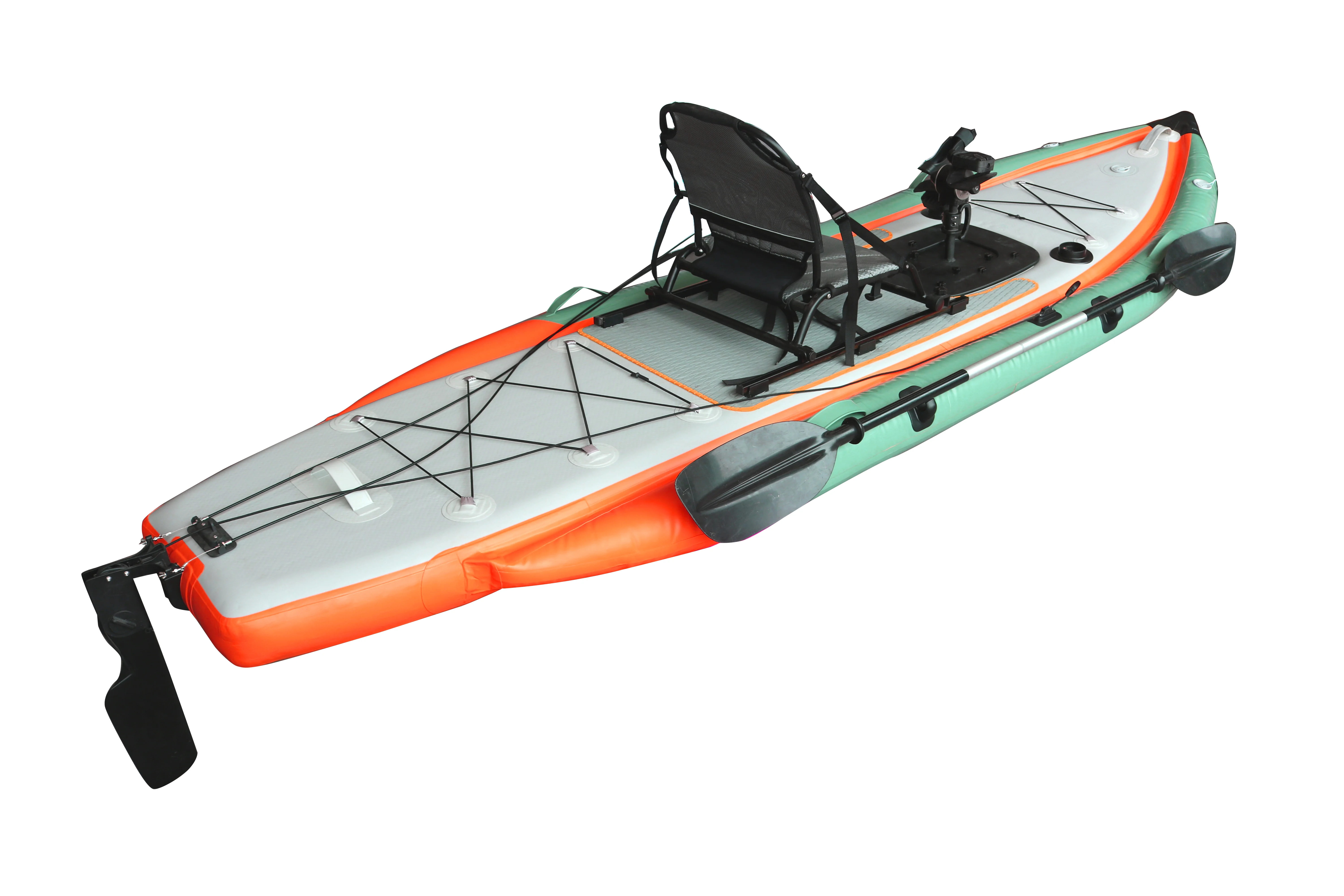 

12 foot Vicking inflatable kayak single with dual pedal system fin propeller pedal