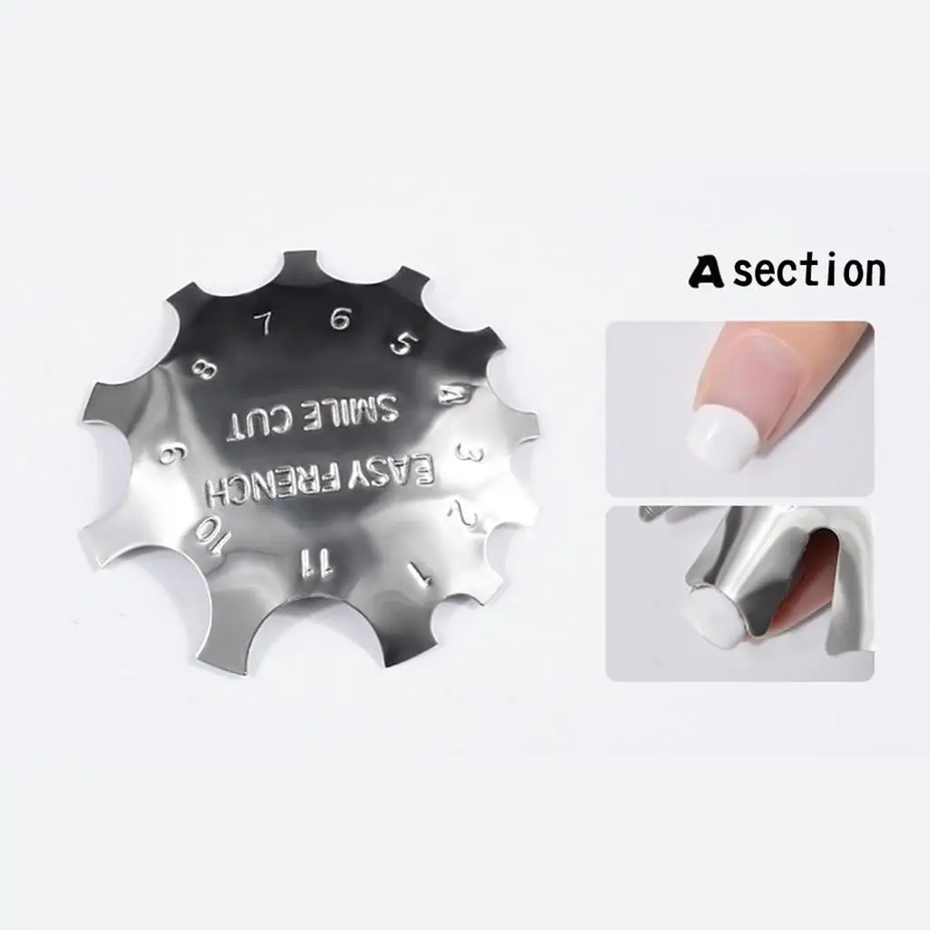 Stencil per trimmer per nail art in 3 pezzi per la modellismo di unghie francesi in acrilico