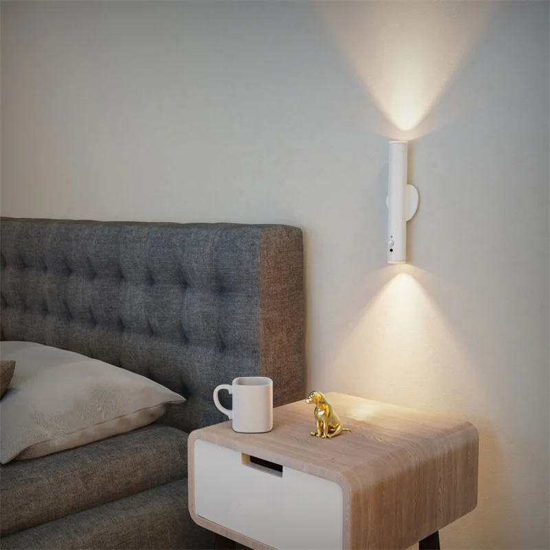 Human induction remote control wireless wall lamp USB rechargeable Megnetic wall sconces light with up & down lighting