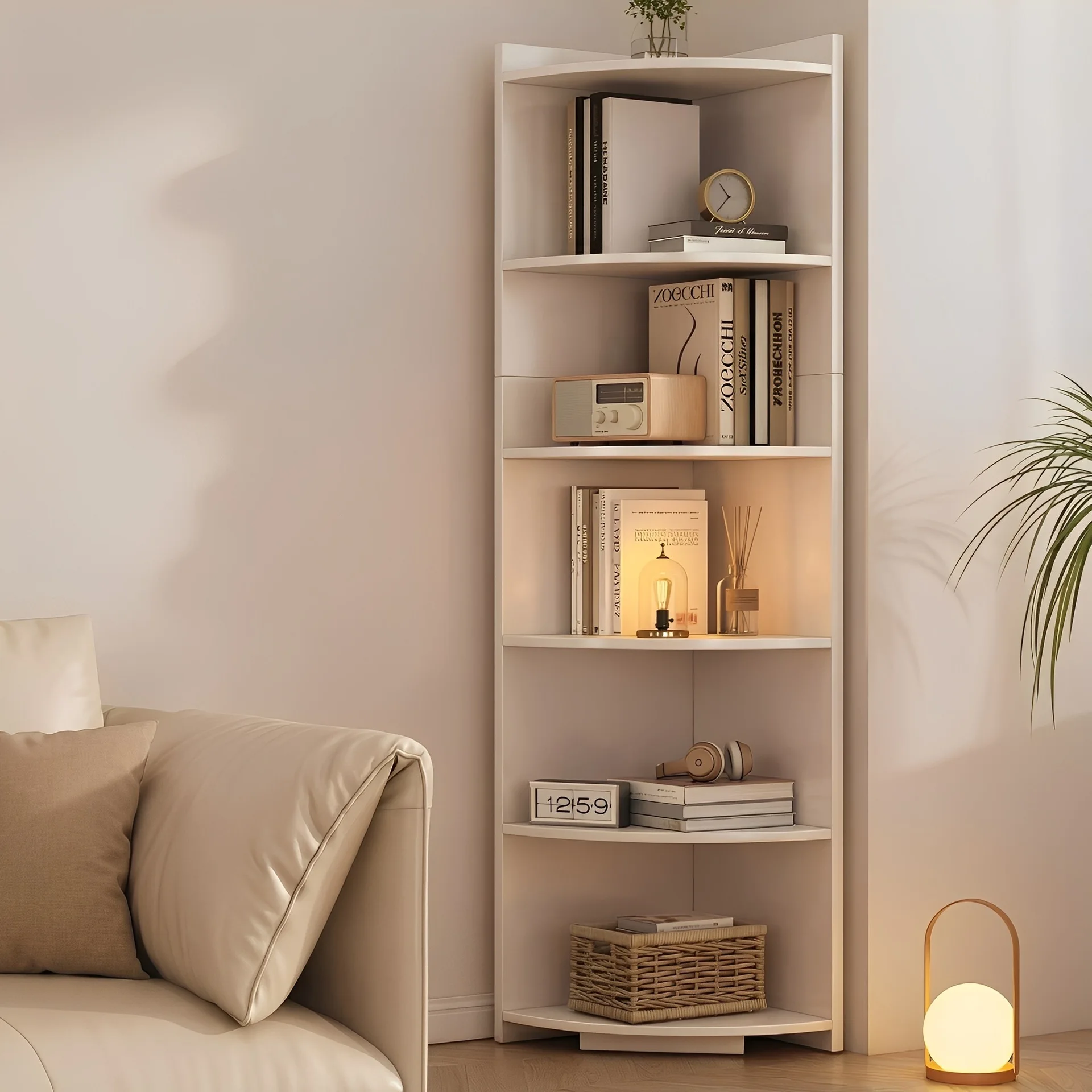 

HYS Corner Cabinet Corner Triangle Shelf Living Room Bedroom Corner Storage Side Cabinet