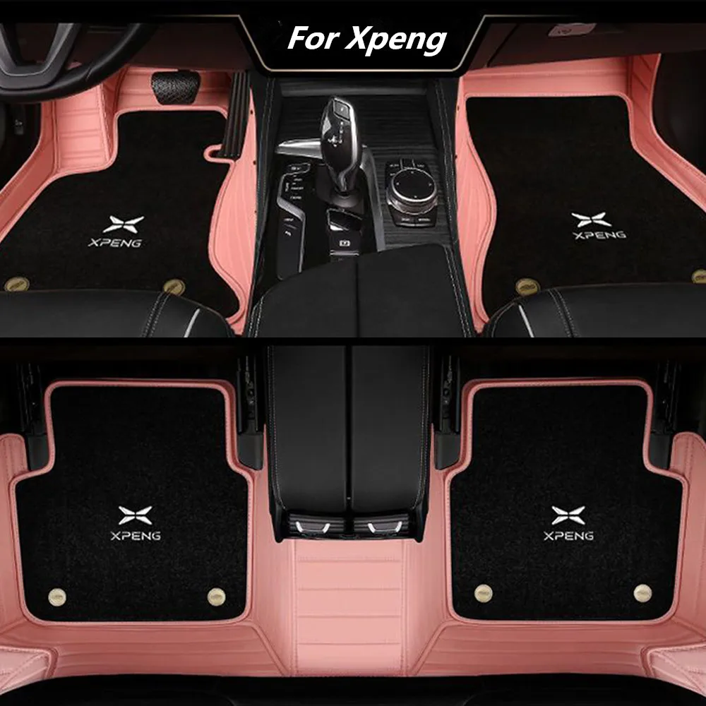 For Xpeng G6 G9 P7 G3 G3i P5 P7i Car Foot Mat New Energy Imitation Cashmere Full Surrounding Double-deck Car Foot Mat