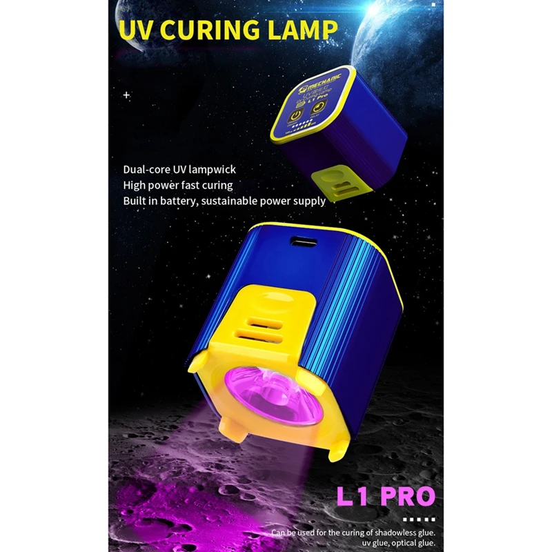 MECHANIC L1 Pro Smart UV Curing Lamp Intelligent Double Lamp Fast Curing Repair Tool OCA Optical Solder Mask Oil Resin Glue