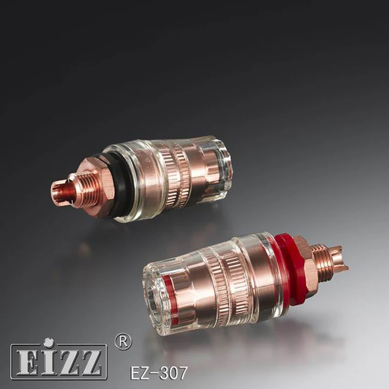 

EIZZ Speaker Binding Post EZ-307 Copper Plate Brass Connector Banana Jack HIFI DIY Amplifier Tube Binding Post Accessory