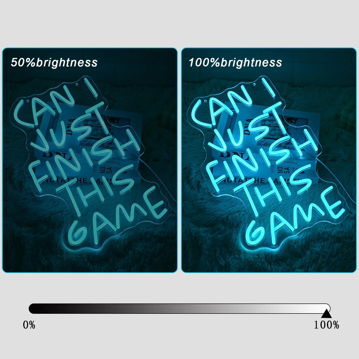 Lettera di gioco Insegna al neon Luce al neon a LED dimmerabile USB per zona di gioco Camera da letto Kidsroom Internet Cafe Pub Club Man Cave Decorazione da parete