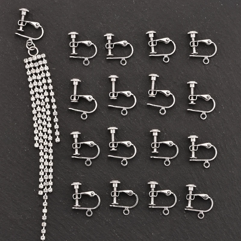 

10Pcs Stainless Steel Women Earring Rotate Pads Clasps Needlework For Jewelry Making Materials DIY Hoops Accessories Supplies