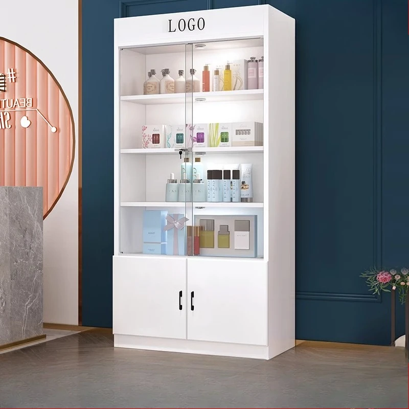 

Display cabinet with lock glass door gift sample display stand cosmetic cabinet product cabinet beauty salon