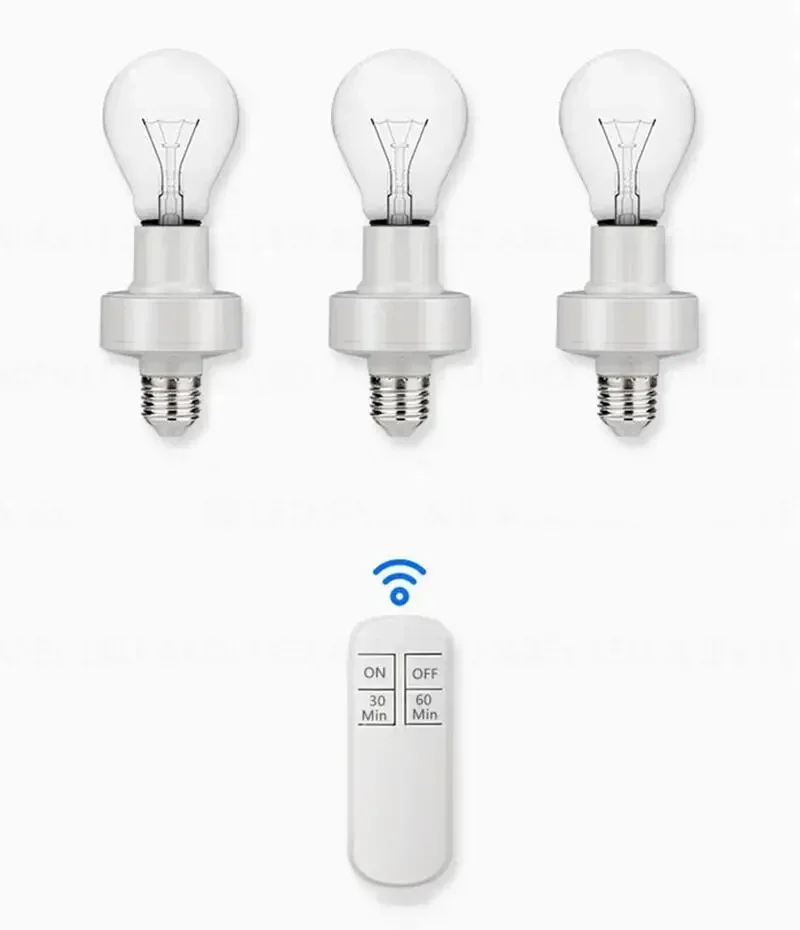 Interruptor inteligente de controle remoto sem fio, e27, 110v-240v, temporizador, suporte de lâmpada led, soquete liga/desliga, alcance de 15m, dispositivo inteligente, alimentado por bateria aa