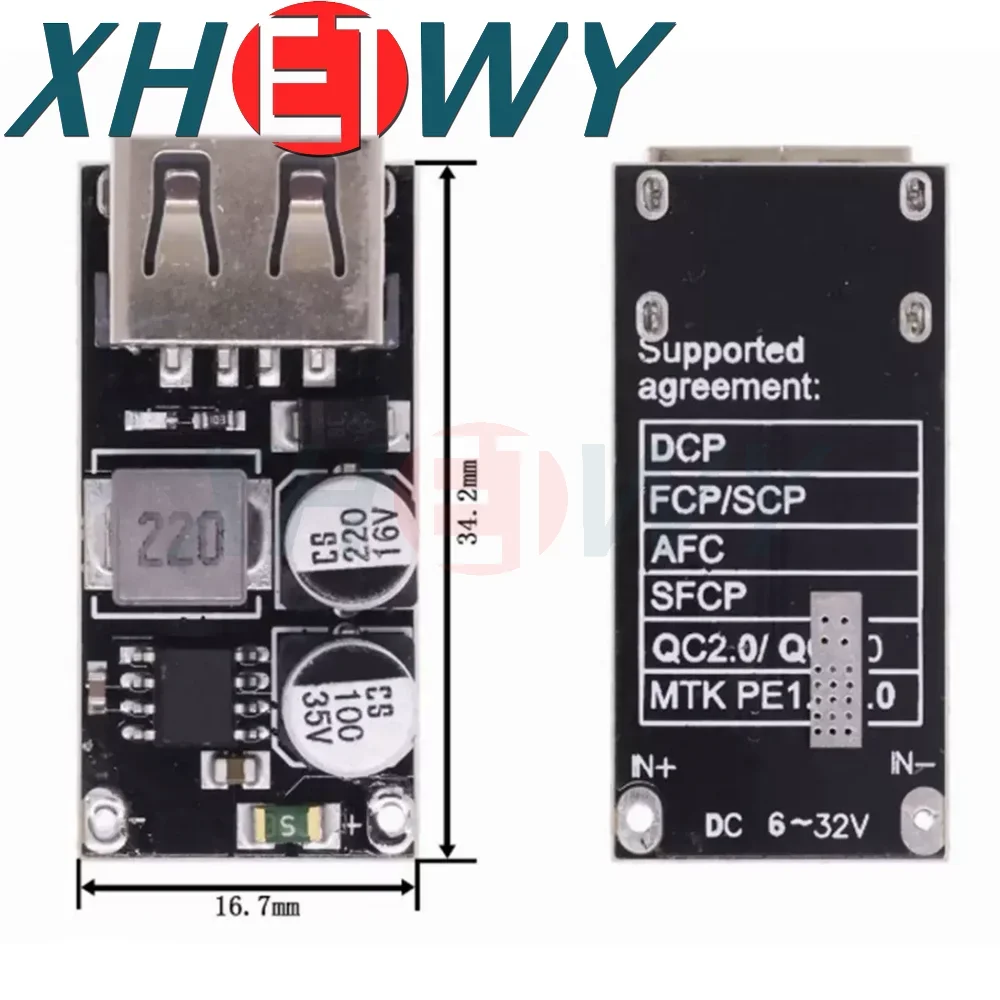 1S/2S/4S USB QC3.0 QC2.0 USB DC-DC понижающий преобразователь, понижающий модуль зарядки 6-32 В, 9 В, 12 В, 24 В, печатная плата быстрого зарядного устройства