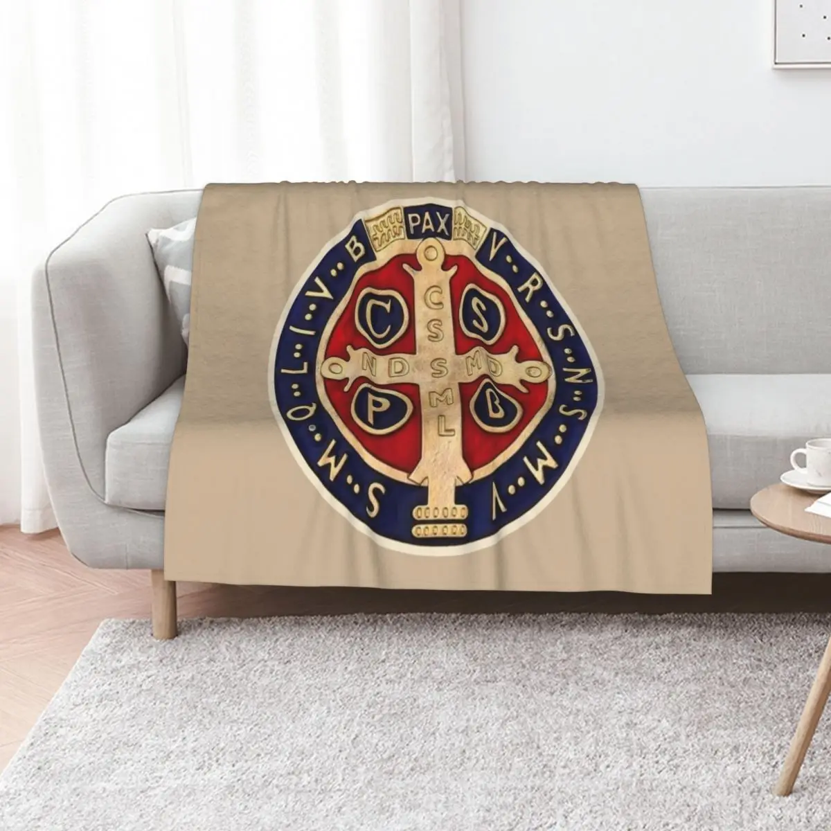 The Medal of Saint Benedict, Saint Benedict Throw Blanket Soft Big Bed covers Extra Large Throw Loose Tourist Blankets
