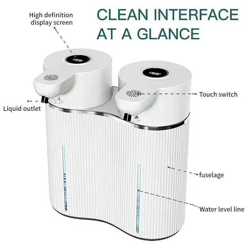 Double-Head Touchless Foam/Gel Infrared Induction Electric Automatic Senor Soap Dispenser Wall-Mounted Hand Washing Pump Machine