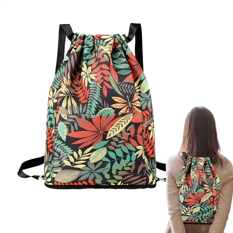 

String Backpack Foldable Nylon Backpack Waterproof Gym Bag Fashionable Multifunctional Outdoor Mountaineering Women's Handbags