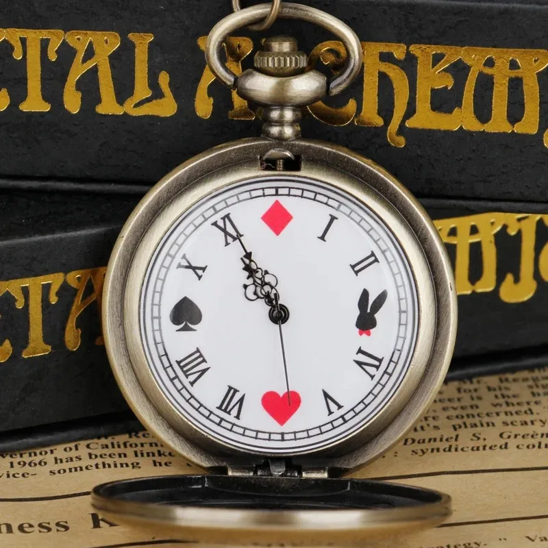 New Bronze Hollow Girl Quartz Pocket Watch Retro Pocket&Fob Watch Pendant Necklace Pocket Watch Men Women's Gift