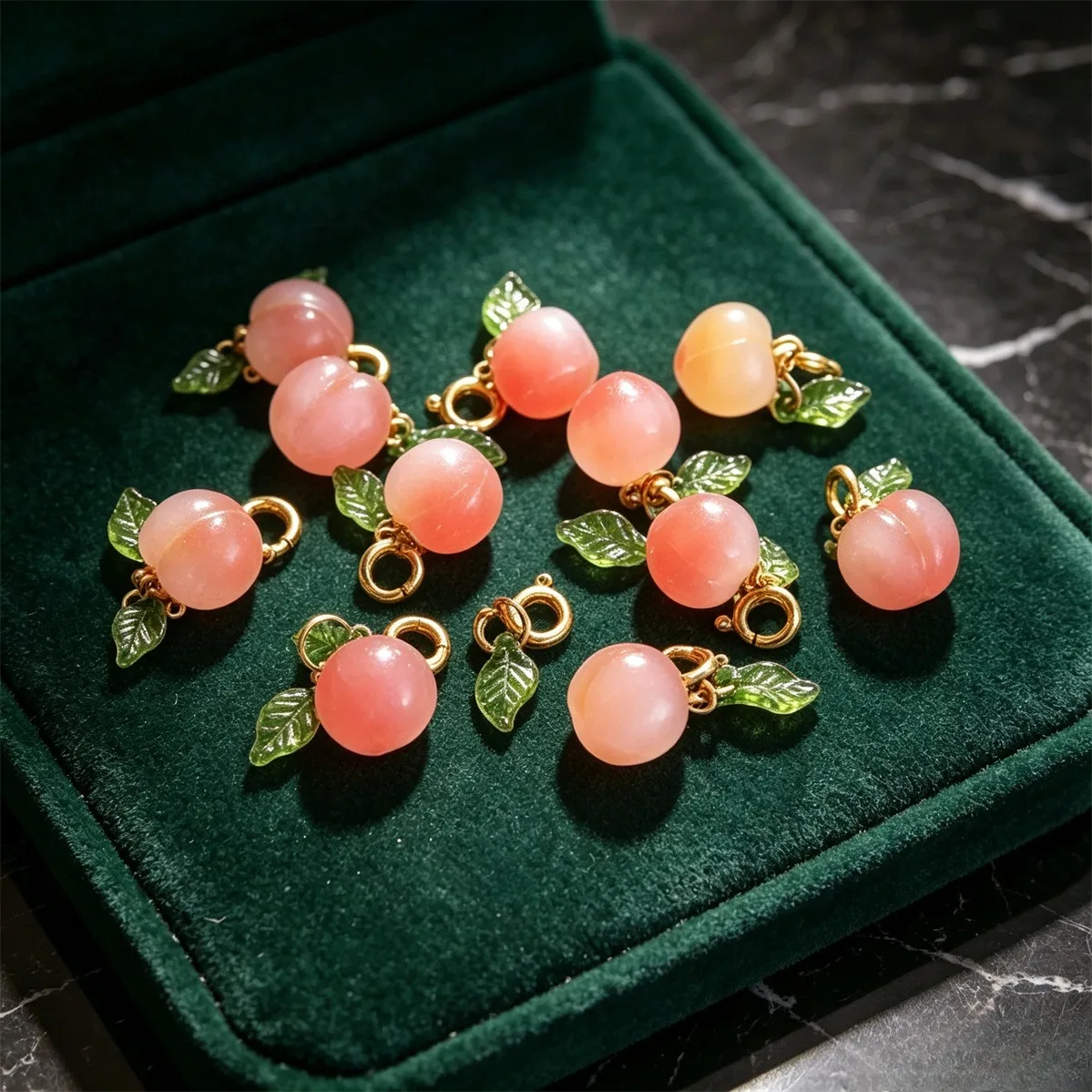 Natural South Red Agate Peach Necklace Bracelet Pendant Peach Eardrop Accessories Jade Pendant DIY Hanging Decoration