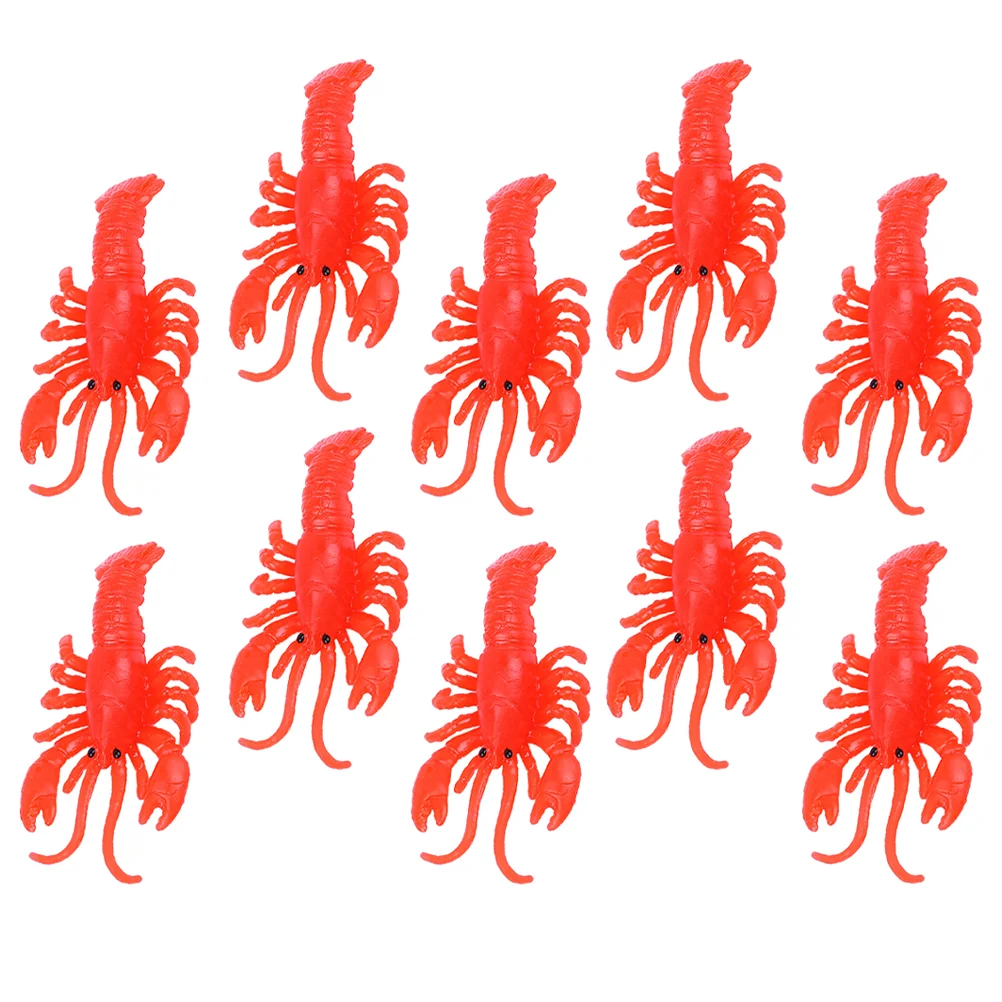 

25 Pcs Simulated Crayfish Fake Lobster Toy Crab Toys for Kids Elastic Glue Lovely Mini Flexible Soft Rubber Interesting Child