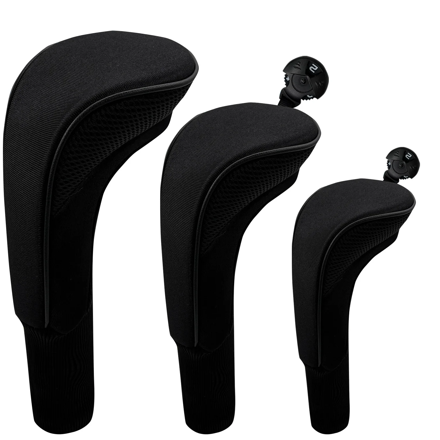 1 Pack Golf Club Head Covers for Woods Hybrids Long Neck Golf Clubs Headcovers with Breathable Mesh Fabric, Available in Three C