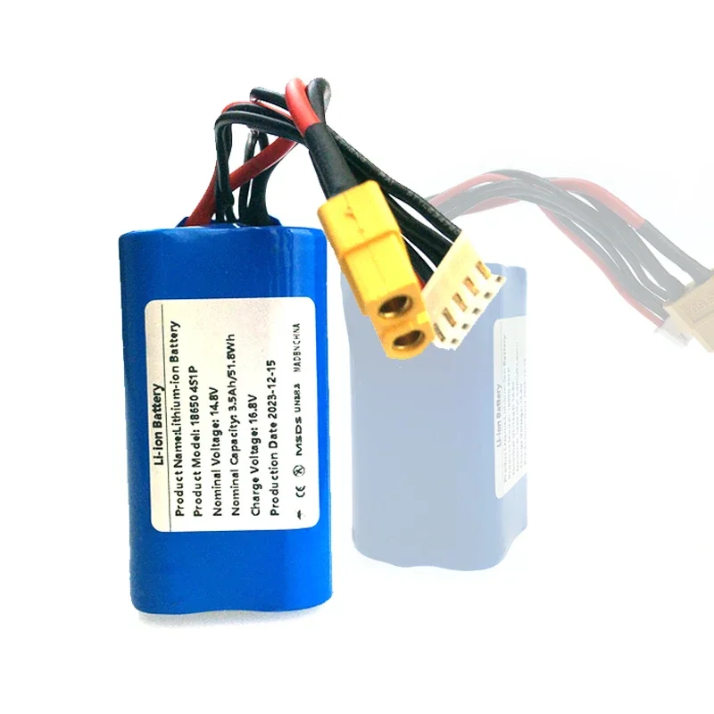 Batterie Rechargeable 4S1P, 14.8V, 3500mAh, 35Ah, 8Wh, pour Divers Avions RC, Quadrirotor, avec Connecteur XH2.54 + Count60