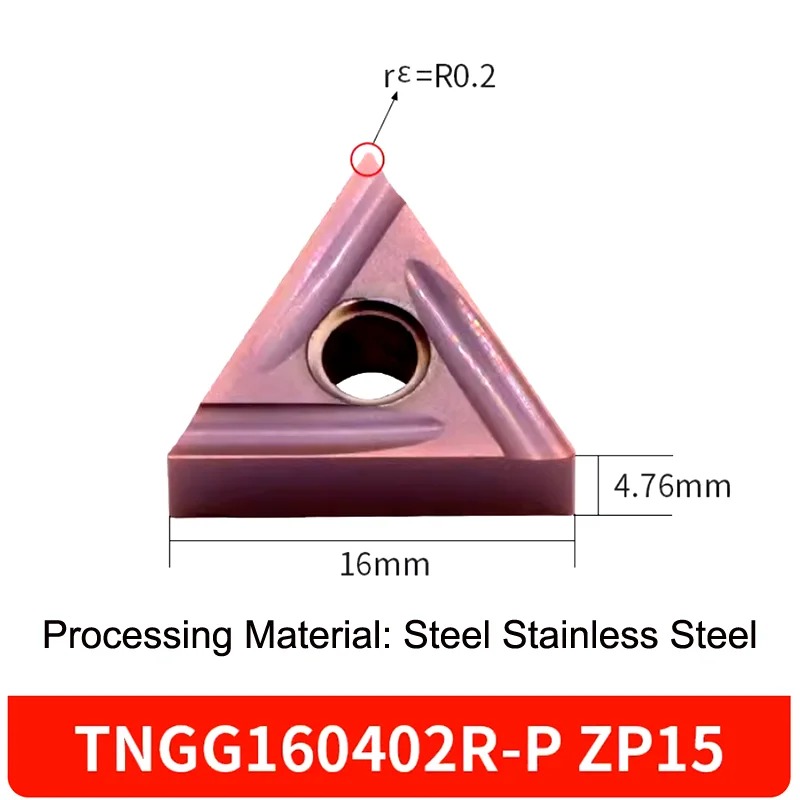 

GULING 10PCS TNGG160401 02 04/R L-P Lathe Triangular Precision Carbide Turning Inserts