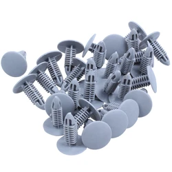 AUTO -30 Pieces Plastic fastening screws Gray Flange Fender Bumpers Clips For 6mm x 6.7mm Hole